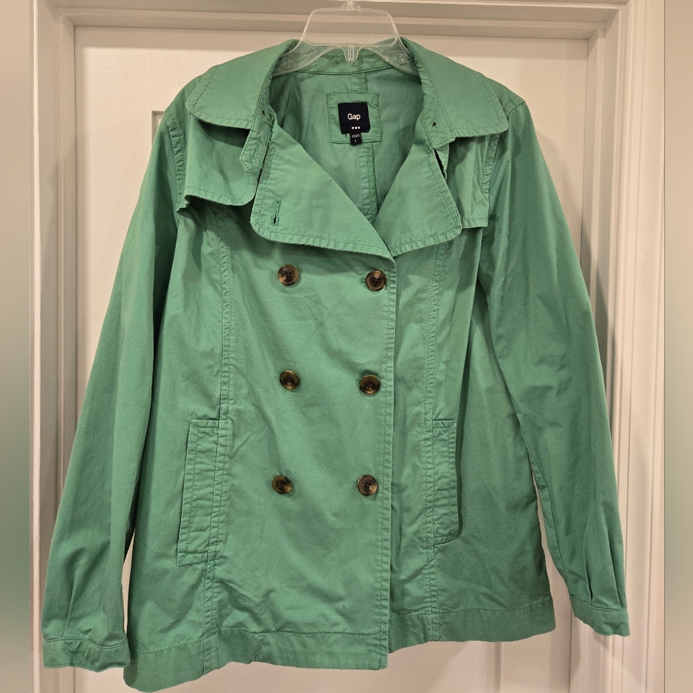 GAP Women's Mint Green Trench Coat